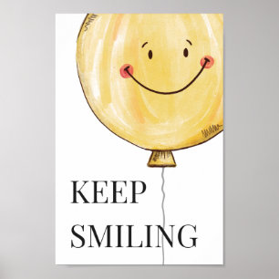 Poster Mantenha o sorriso amarelo do balão de sorriso bon