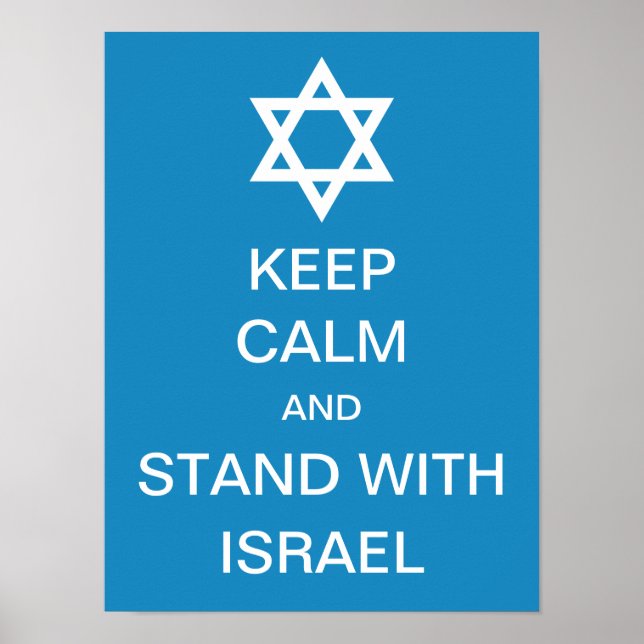 Poster Mantenha-se calmo e mantenha-se firme com Israel (Frente)