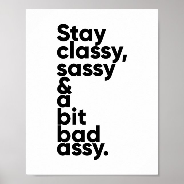 Poster Mantenha-se Clássico Sassy e Um Bit Assy | Inspira (Frente)