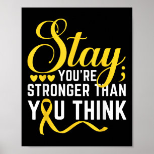 Poster Mantenha-se Forte e Amarelo Prevenção Suicídio Awa