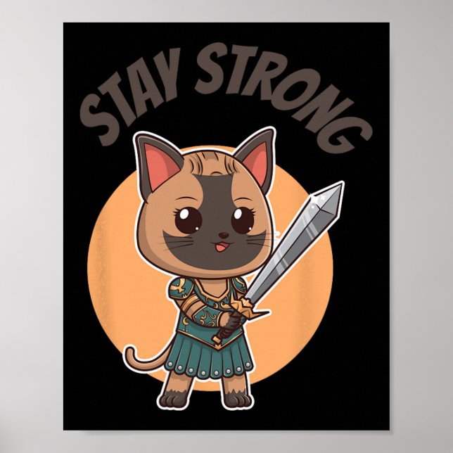 Poster Mantenha-se forte guerreiro (Frente)