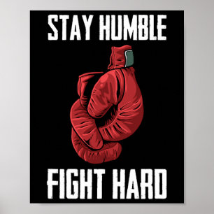 Poster Mantenha-se humilde Lutas de boxe do Duro - Boxer