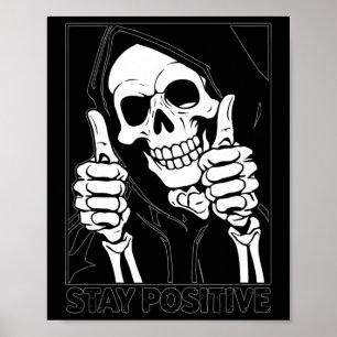 Poster Mantenha-Se Positivo, Halloween, De Ceifador De Es