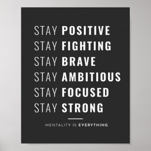 Poster Mantenha-se positivo Luta de permanência positiva