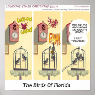 Pôster Mantenha Seu Pássaro Engraçado Com Arma