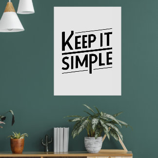 Poster Mantenha Simples Citação Minimalista de Design