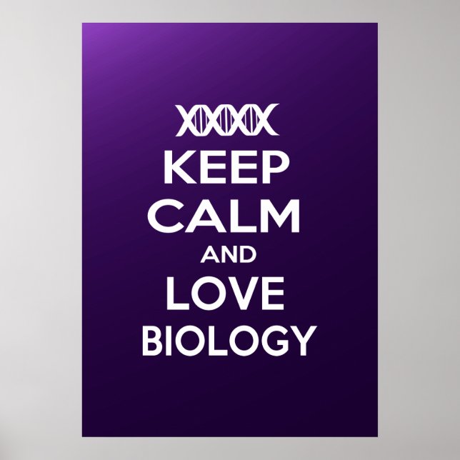 Poster Manter a calma e amar a biologia (Frente)