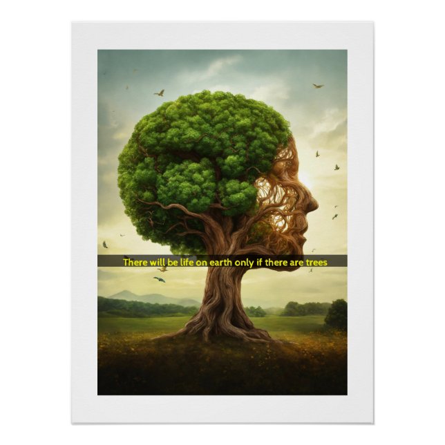 Pôster "Manter a vida: Poster de árvore com mensagem insp (Frente)