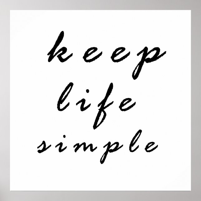 Poster manter a vida simples (Frente)