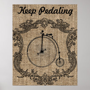 Poster Manter Bicicleta Vintage Pedalando