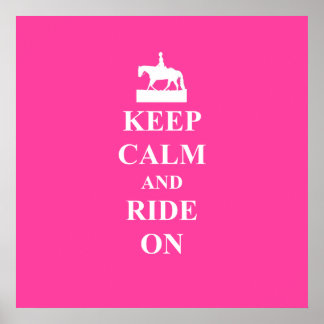 Poster Manter calma e andar (rosa)