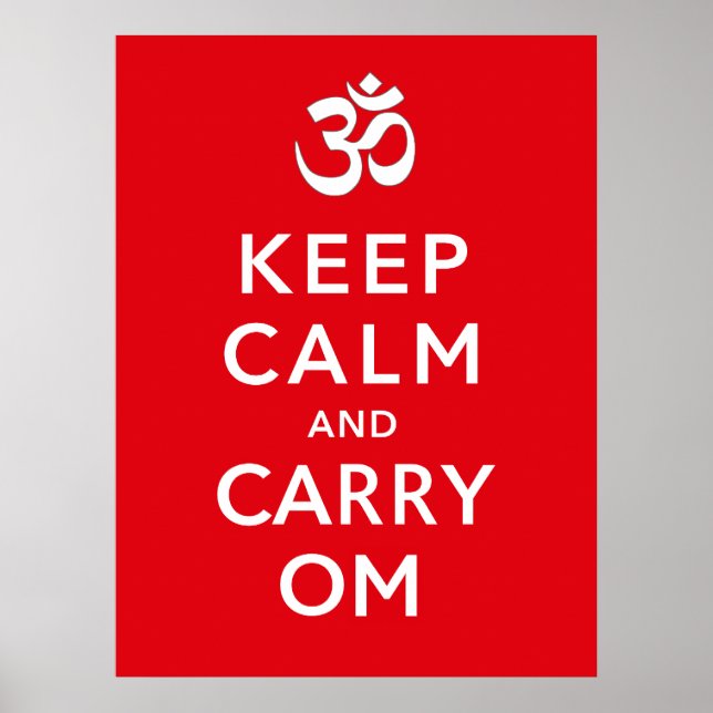 Poster Manter Calma e Carregar Om Motivational Morale (Frente)