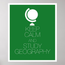 Poster Manter Calma e Estudar Geografia