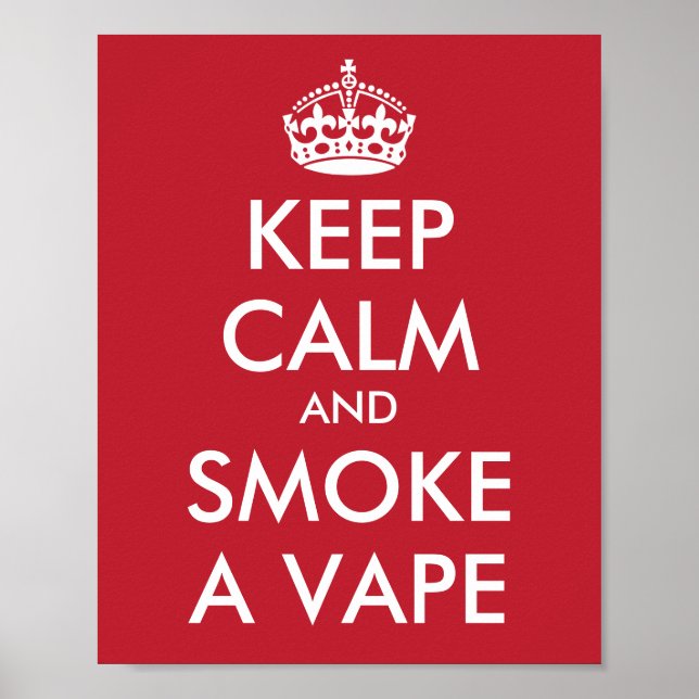 Poster MANTER CALMA e FUMAR UM VAPE - Alterar fundo (Frente)