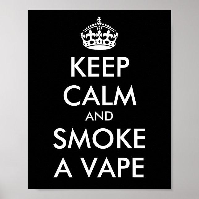 Poster MANTER CALMA e FUMAR UM VAPE - Alterar fundo (Frente)