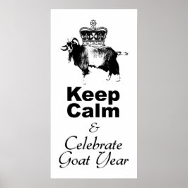 Poster Manter Calmo Comemorar Ano de Cabra Escolher Poste