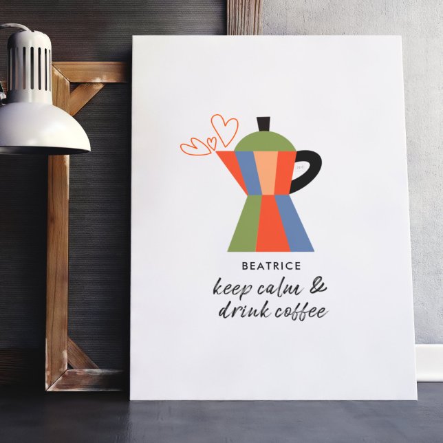 Poster Manter Calmo e Beber Pote de Café de Coffee (Keep Calm and drink coffee customized poster)