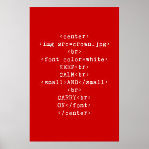 Poster Manter Calmo e Carregar em html (em qualquer cor)