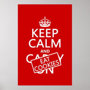 Poster Manter Calmo e Comer Cookies