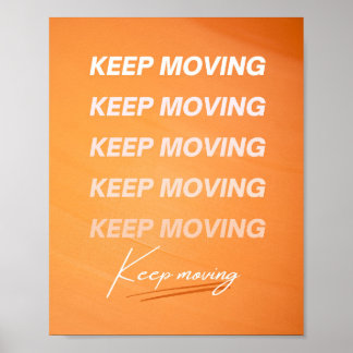 Poster Manter Cotação Motivacional Laranja em Movimento