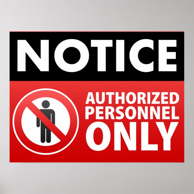 Poster Manter fora Apenas do Pessoal Autorizado (Frente)