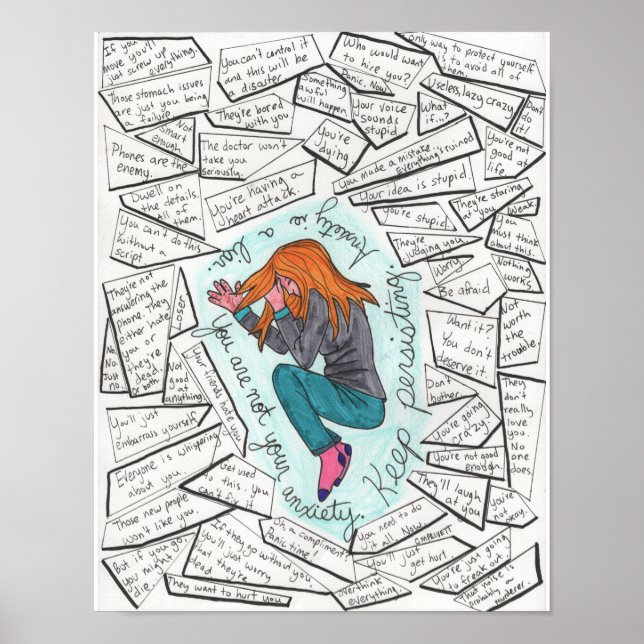 Poster Manter Persistente (Ansiedade) 11x14 (Frente)