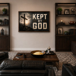 Poster Mantido Por Deus (com Cruz) Horizontal