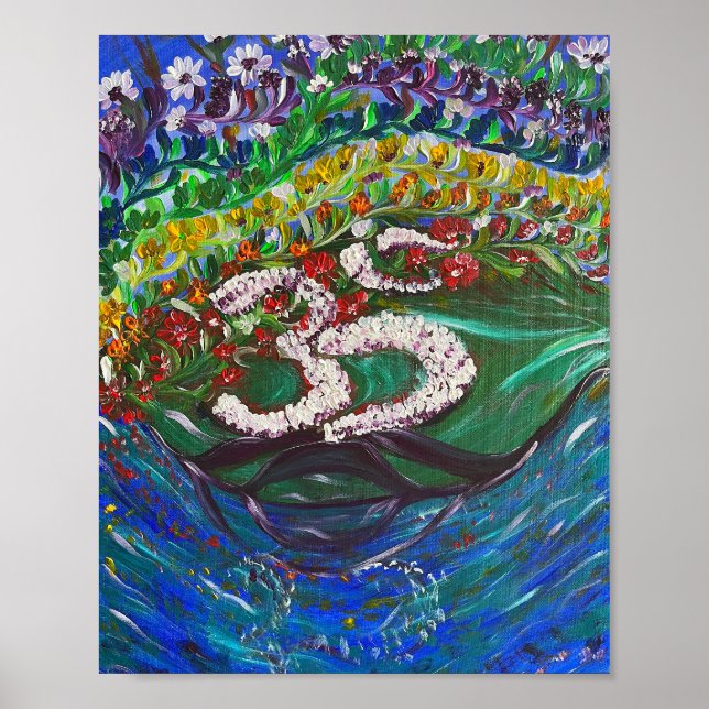 Poster Mantra Garden - Pintura De Canvas Om (Frente)
