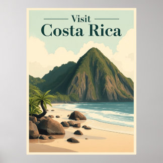 Poster Manuel Antonio, Costa Rica Vintage Illustration
