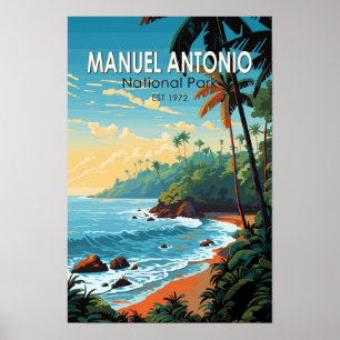 Poster Manuel Antonio National Park Viagem Art Vintage