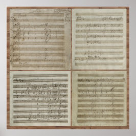Pôster Manuscrito de concerto violino Mozart