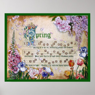 Poster Manuscrito do primavera