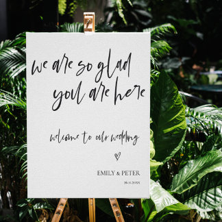 Poster Manuscrito Elegante Minimalista Bem-vindo ao Nosso