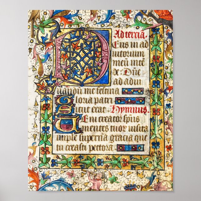 Poster Manuscrito Iluminado Medieval (Frente)