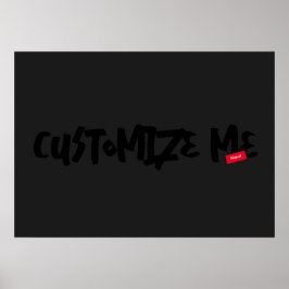 Poster Manuscrito Preto com Marcador de Tom em Tom