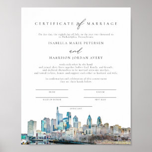 Poster Manutenção do Certificado de Casamento Skyline PHI
