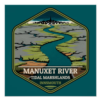 Pôster Manuxet River Tidal Marshlands Innsmouth Vintage