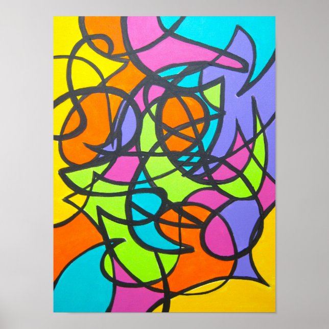 Poster Mão de Arte Metro Moon-Abstrato Pintada (Frente)