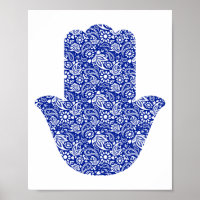 Mão de Hamsa Blue White Lucky Talisman