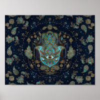 Mão de Hamsa - Mão de Fátima Azul Gemstones