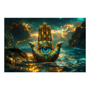 PÔSTER MÃO DE HAMSA – MÃO DE FÁTIMA – BUDISMO ZEN
