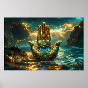 POSTER MÃO DE HAMSA – MÃO DE FÁTIMA – ZEN BUDISMO