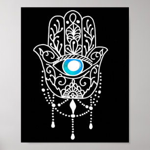 Poster Mão de Hamsa Olho do Mal Namaste Yoga Meditação Me