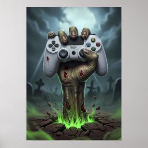 Poster Mão de Jogador Zumbi - Controle de Grip dos Mortos
