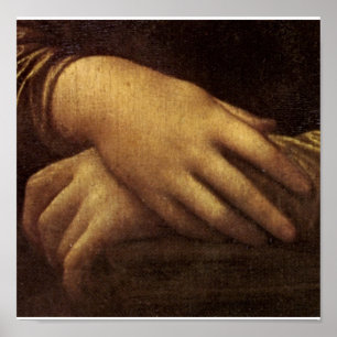 Pôster Mão de Mona Lisa por Leonardo da Vinci C.