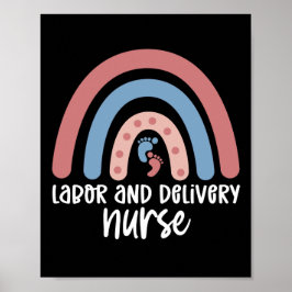Poster Mão de obra e enfermeira de entrega Rainbow Nurse 