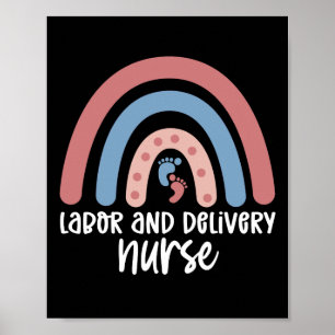 Poster Mão de obra e enfermeira de entrega Rainbow Nurse