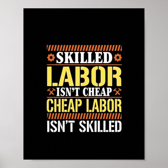 Poster Mão De Obra Qualificada Para O Dia Do Trabalho - M (Frente)