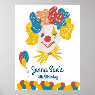 Poster Mão de Palhaço Desenhada à Mão Carnaval Aniversári