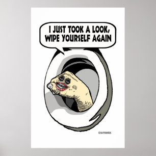 Pôster Mão do fantoche no toalete